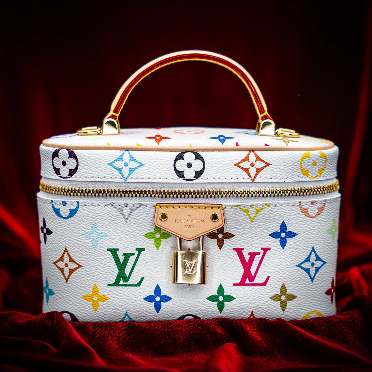 The Stellaris Collection louis vuitton takashi murakami vanity chain pouch white and multicolored logos